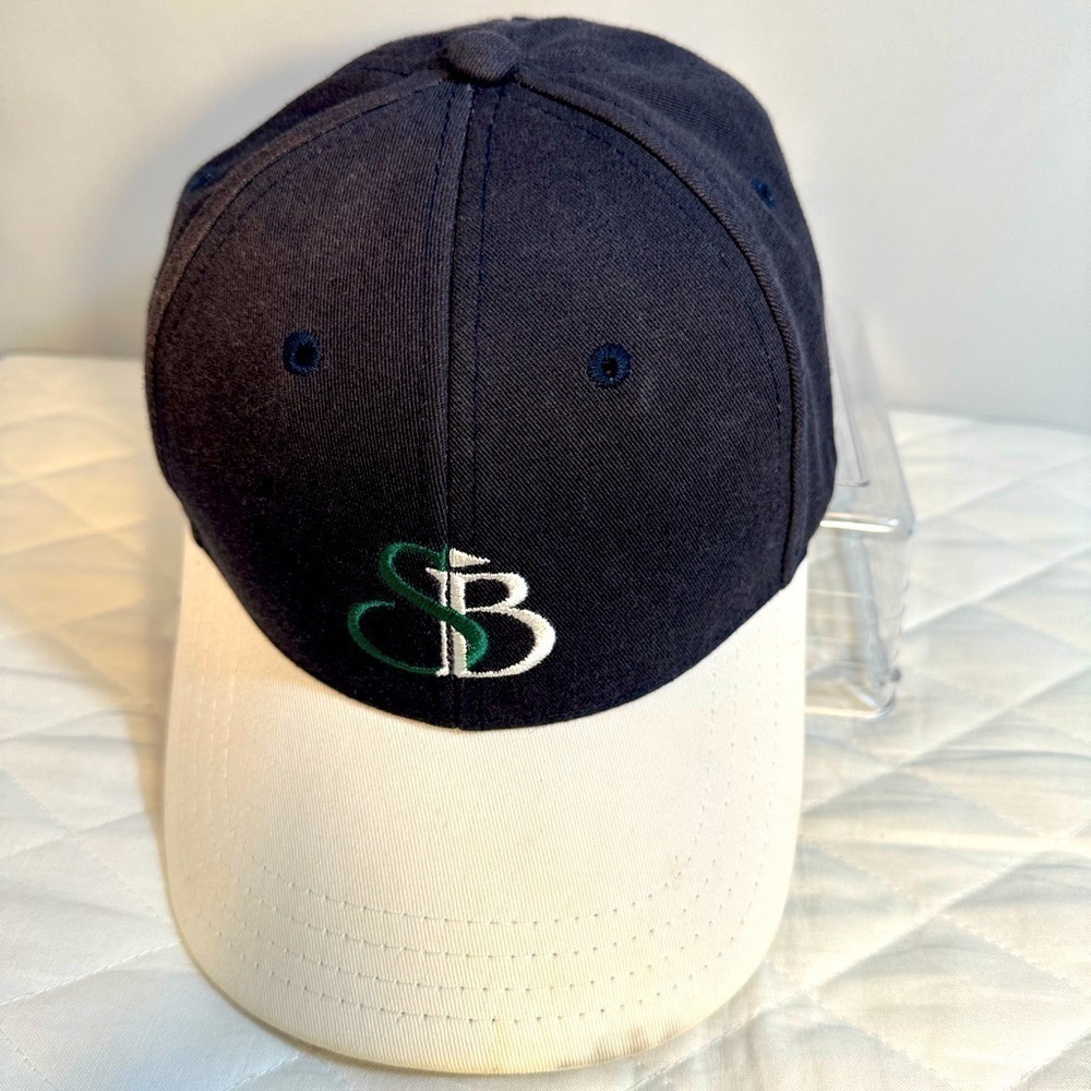 Pukka Mens Baseball Cap Hat Sports Embroidered SB Navy Blue White Strap Back